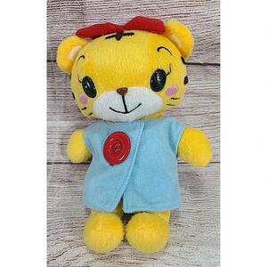 Benesse Shimajiro Hanachan Plush Tiger Cat Stuffed Animal Yellow Blue Anime 7"